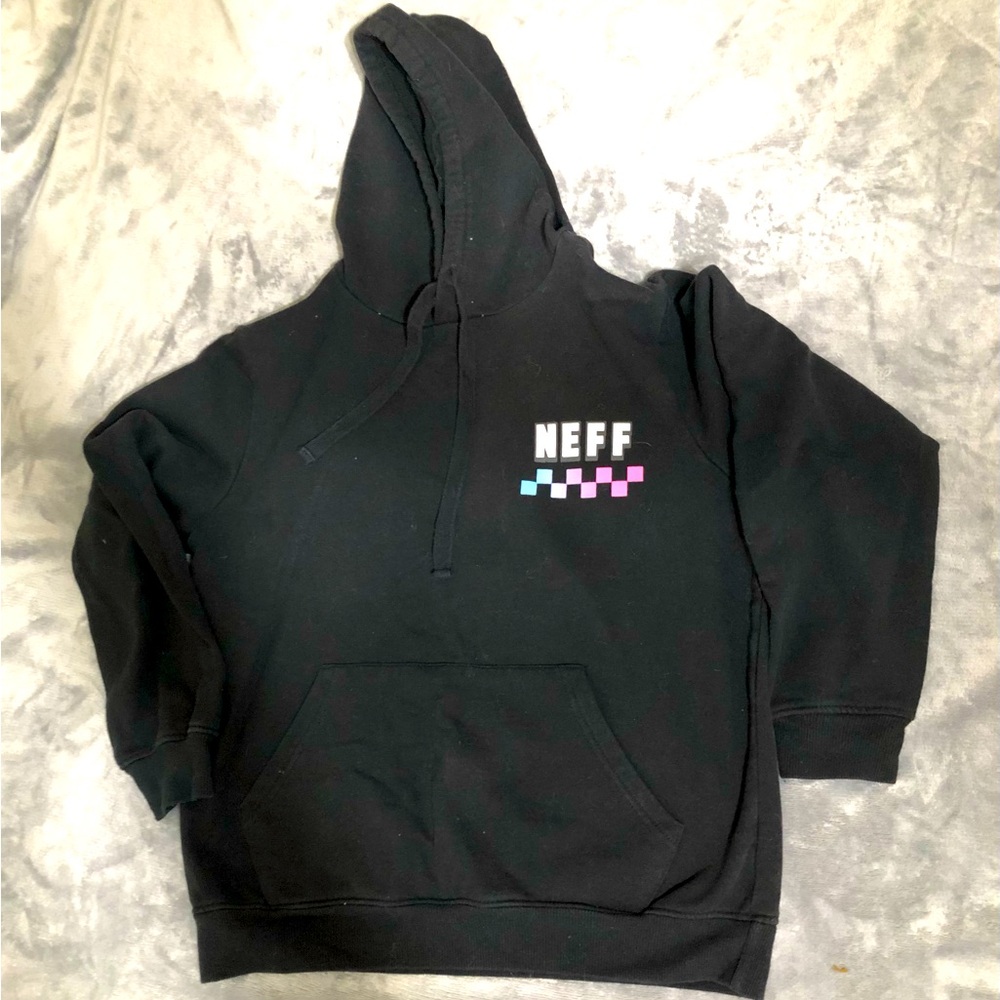 Neff Black Hoodie with Multicolor Logo